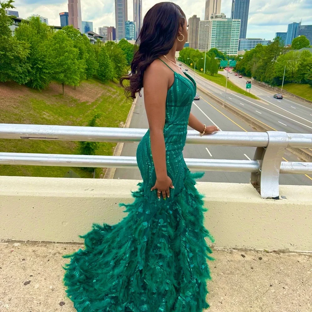 princess polly baby blue dress Dresses | Emerald Green Prom Dress With Feather Detail